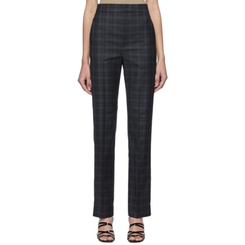 Tibi Marvel Women's Black Plaid Pants NWT Sz M/10